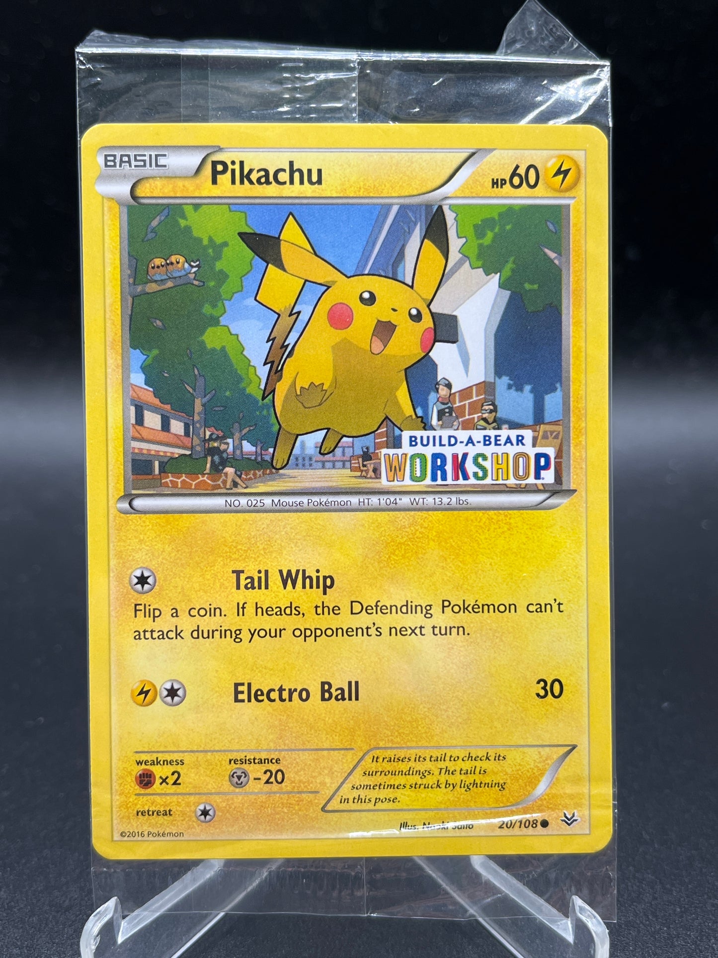 Pokémon TCG: 2016 Pikachu 20/108 - Build-A-Bear Workshop Promo Sealed