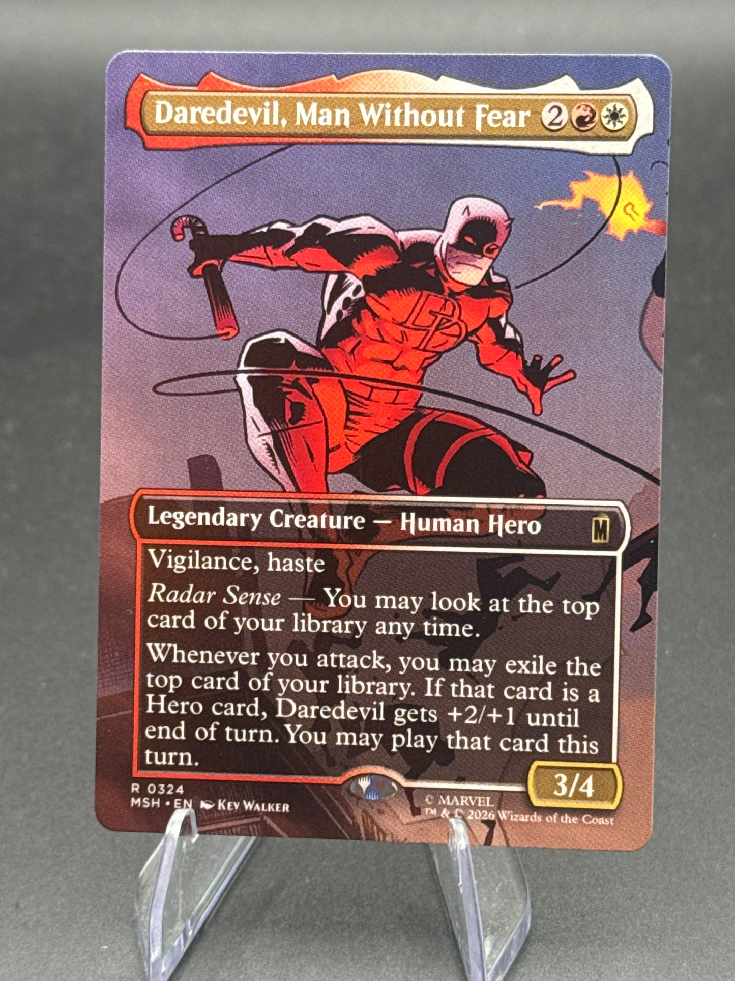 MTG TCG:  Daredevil, Man Without Fear (Borderless) (0324) - Marvel Super Heroes