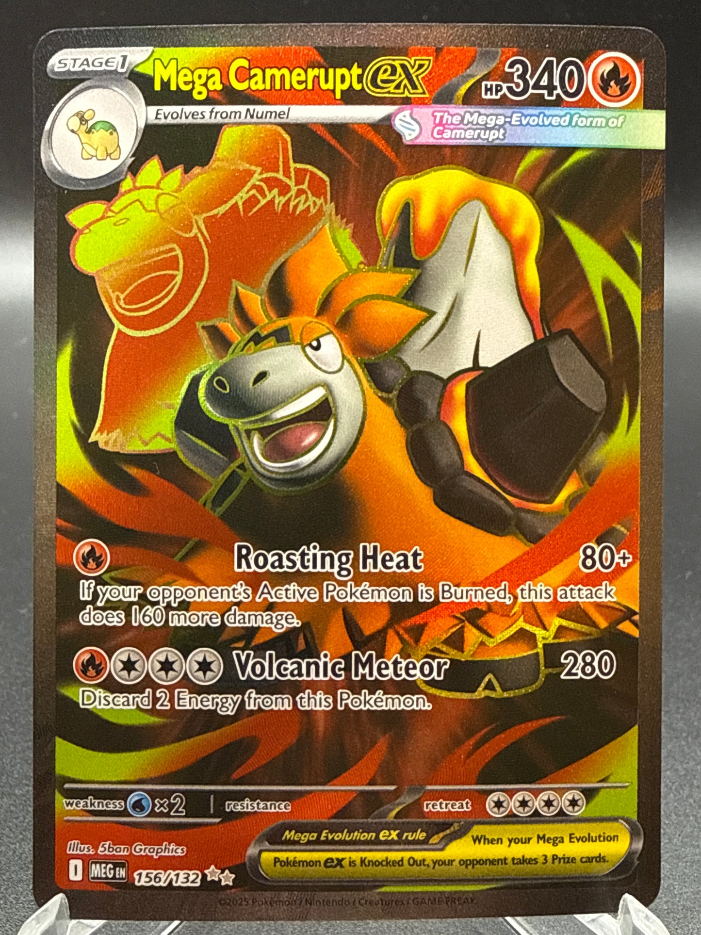 Pokémon TCG: 2025 Mega Camerupt ex - 156/132 - MEG: Mega Evolution