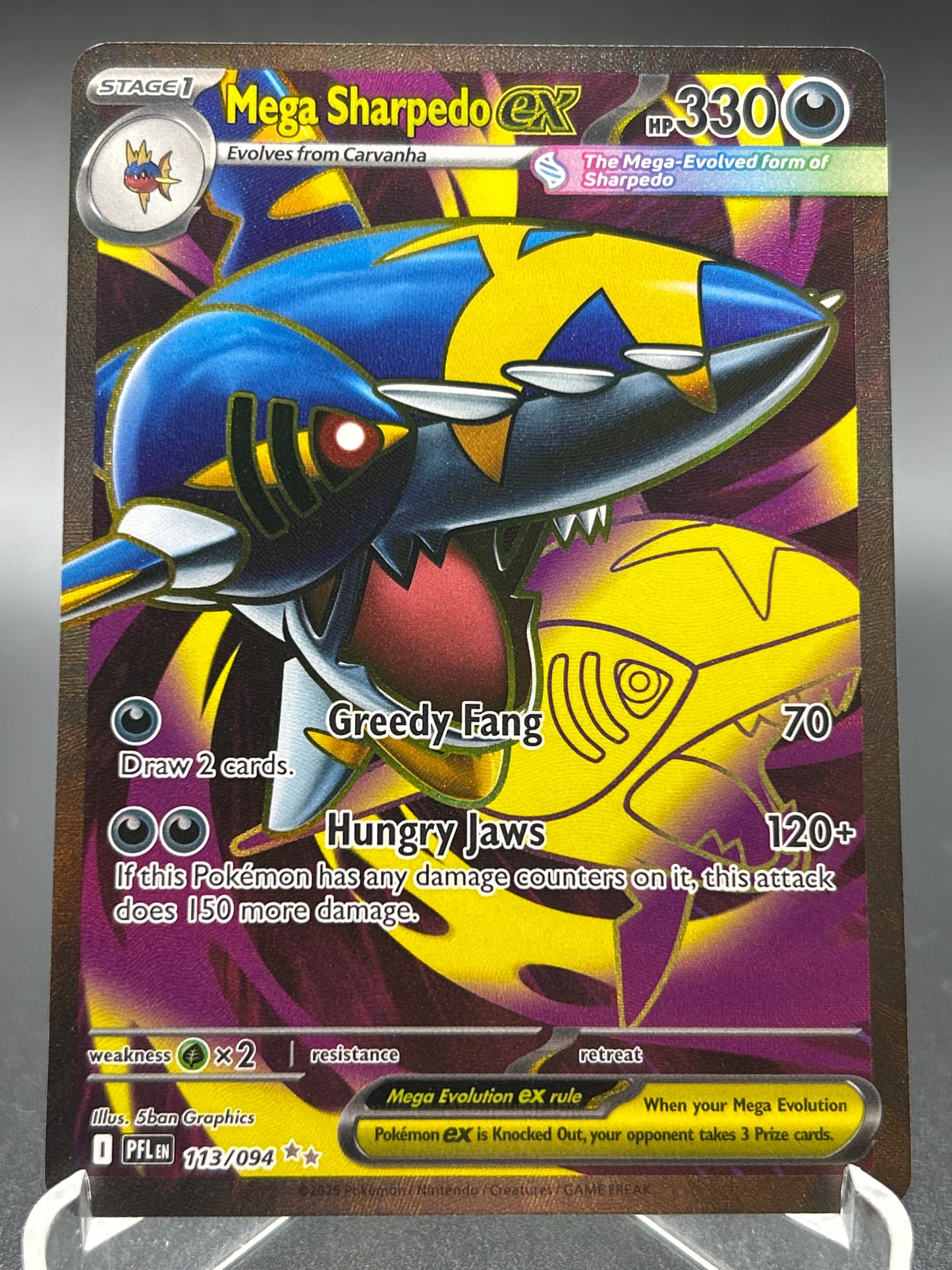 Pokémon TCG: 2025 Mega Sharpedo ex 113/094 PFL: Phantasmal Flames