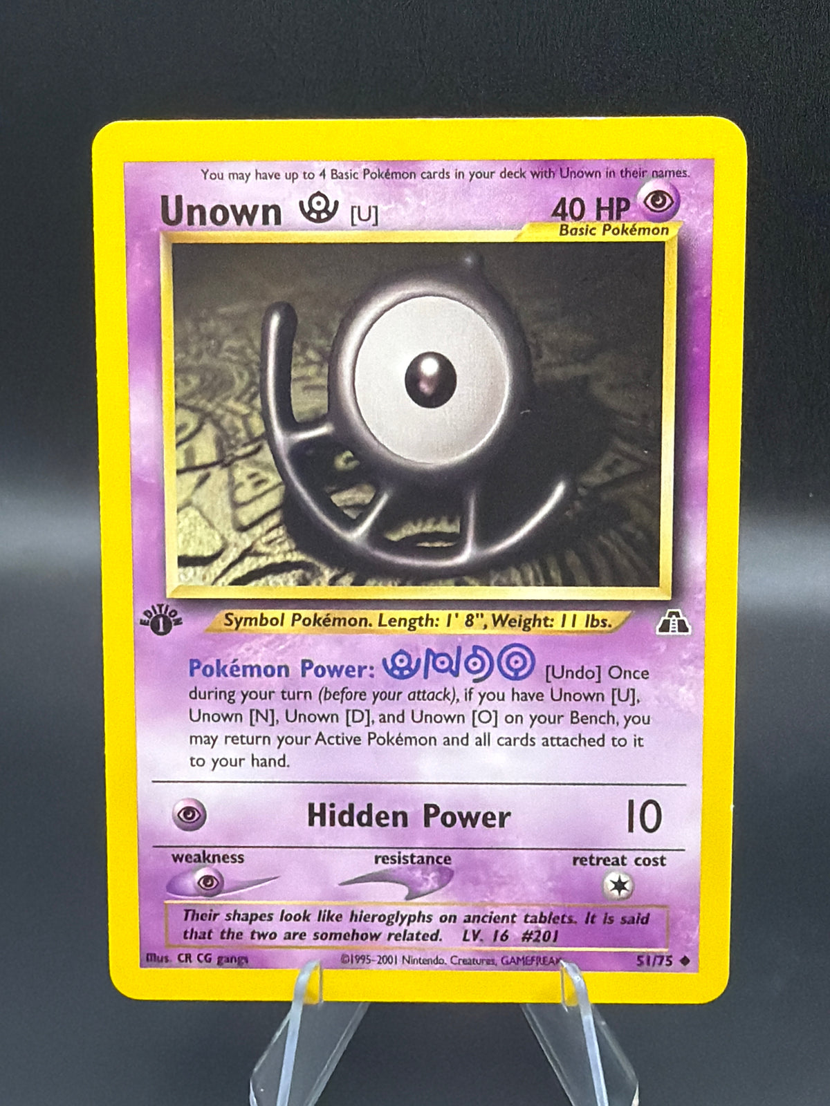 Pokémon TCG: Unown [U] 51/75 - 1st edition Neo Discovery (N2)