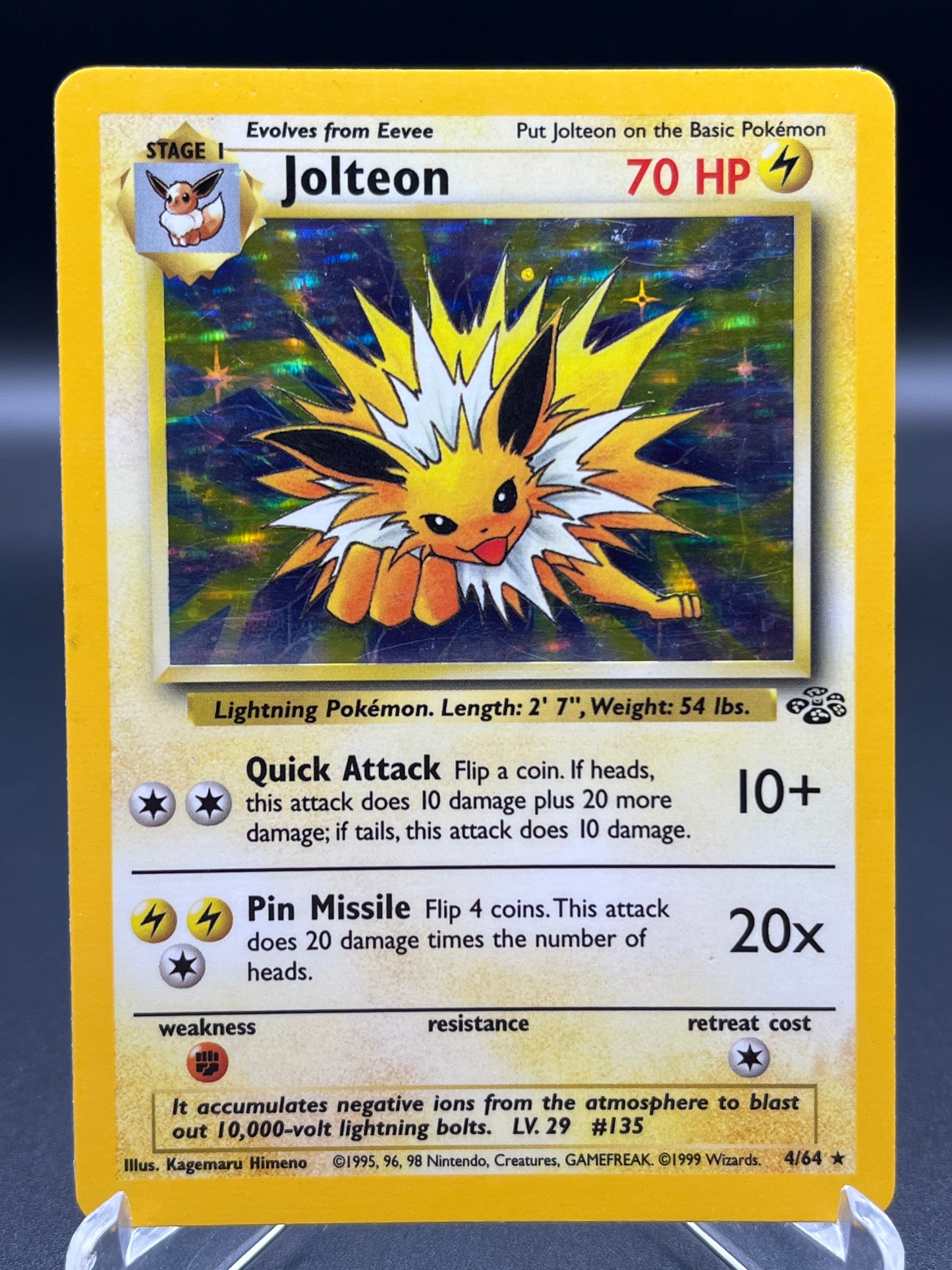 Pokémon TCG: 1999 Jolteon 4/64 Jungle Holo