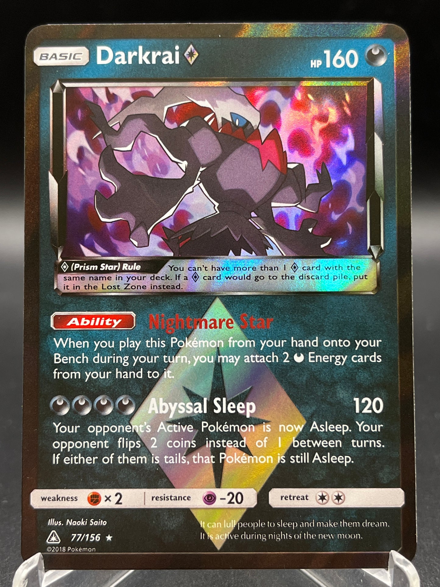 Pokémon TCG: 2018 Darkrai Prism Star 77/156 SM: Ultra Prism