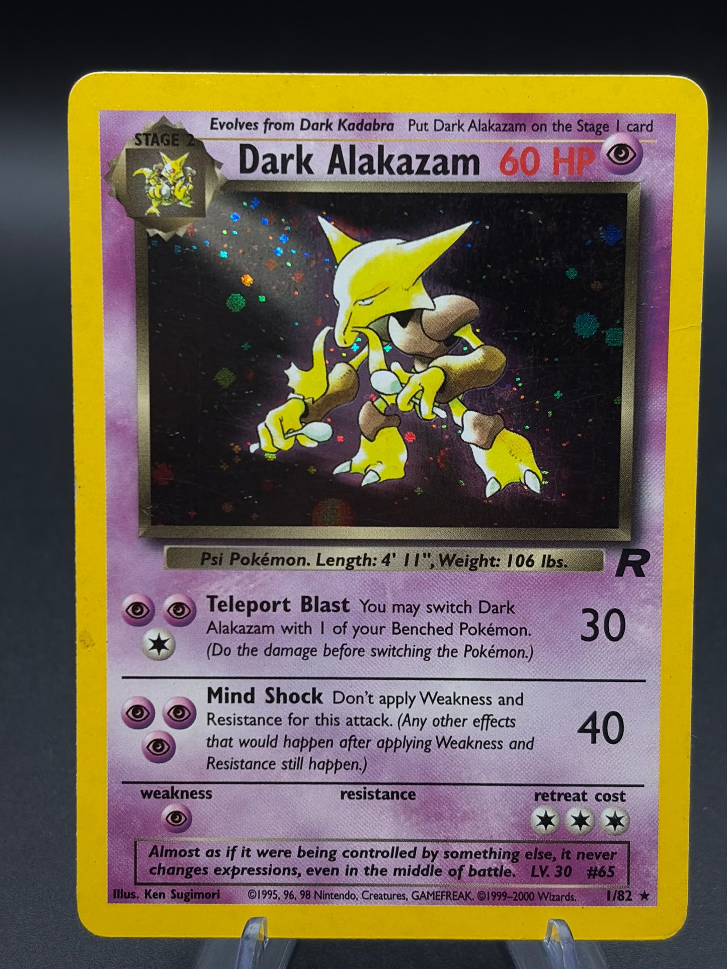 Pokémon TCG: 1999 Dark Alakazam 1/82 Team Rocket DMG