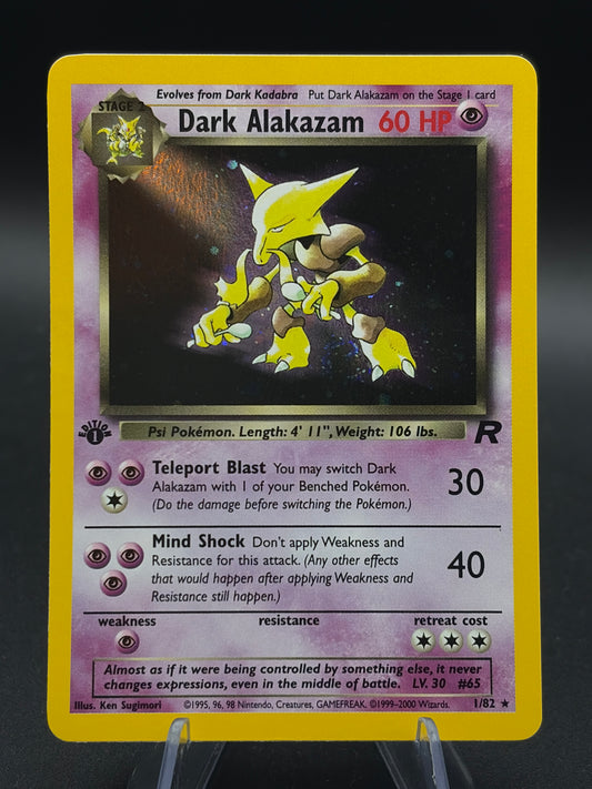 Pokémon TCG: 2000 Dark Alakazam - Team Rocket 1st Edition - Holo - 1/82