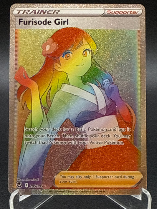 Pokémon TCG 2022 Furisode Girl 205/195 Silver Tempest Rainbow
