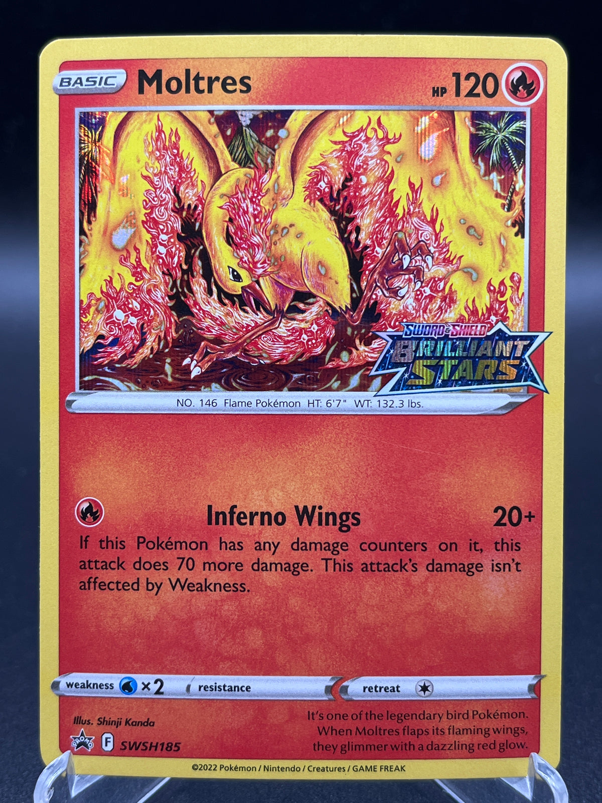 Pokémon TCG: 2022 Moltres SWSH185 -  Brilliant Stars - Brilliant Stars Stamp
