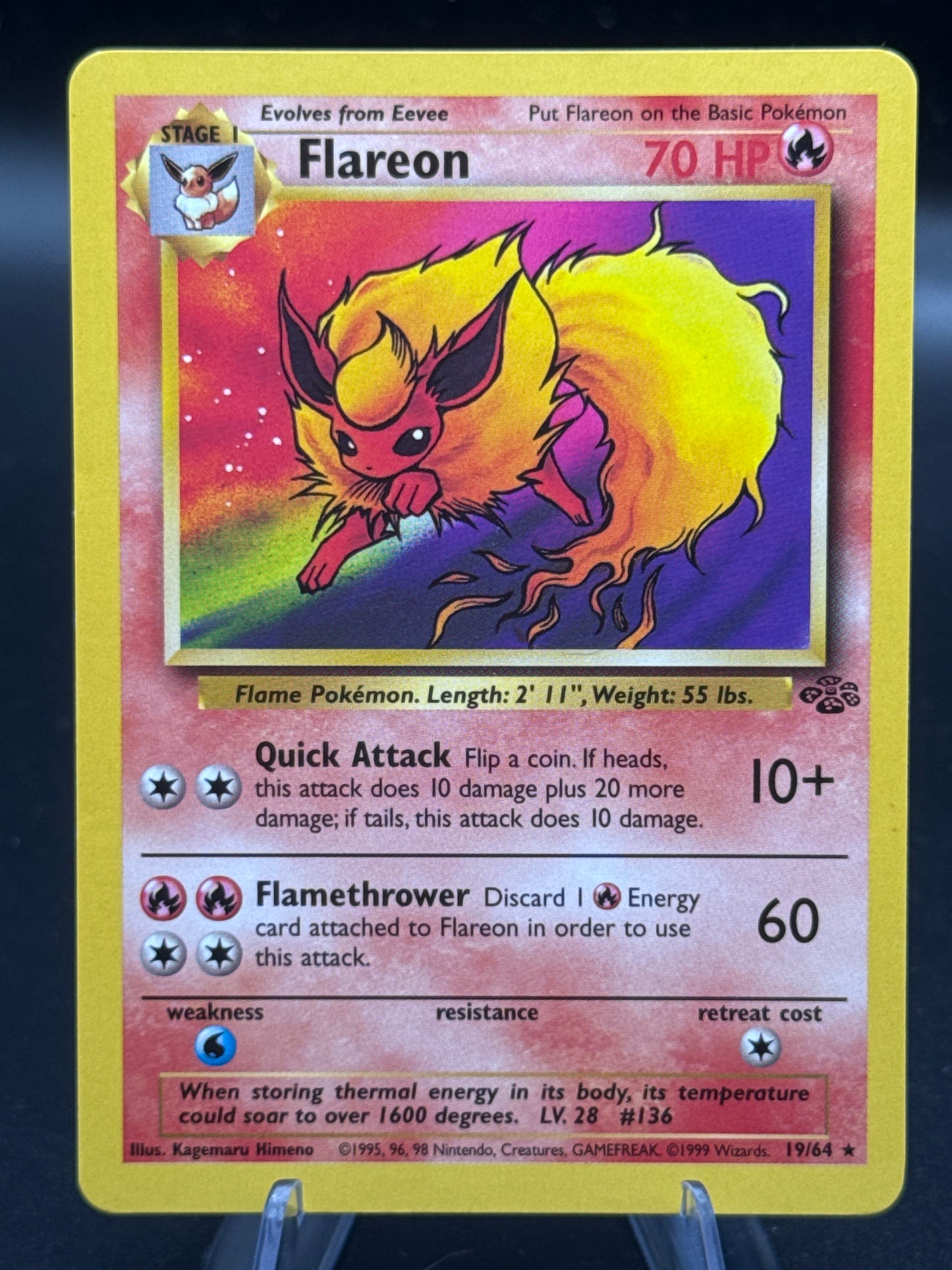 Pokémon TCG: 1999 Flareon - 19/64 - Jungle Unlimited