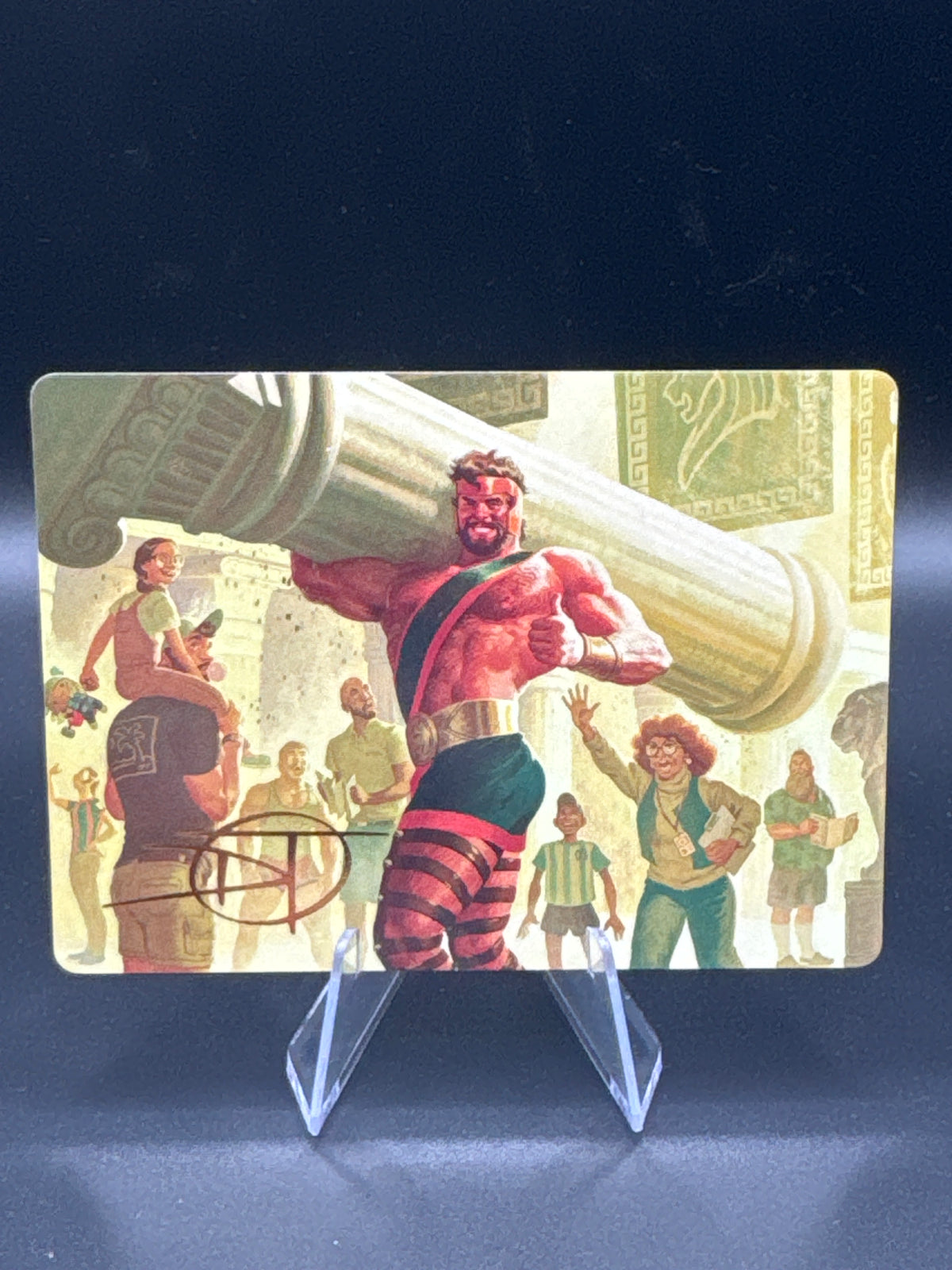 MTG TCG: Hercules, Prince of Power Art Card (Gold-Stamped Signature) - Art Series: Marvel Super Heroes (AAMSH)