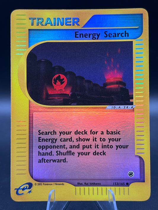 Pokémon TCG: 2002 Energy Search 153/165 E-Card: Expedition Base Set Reverse Holo
