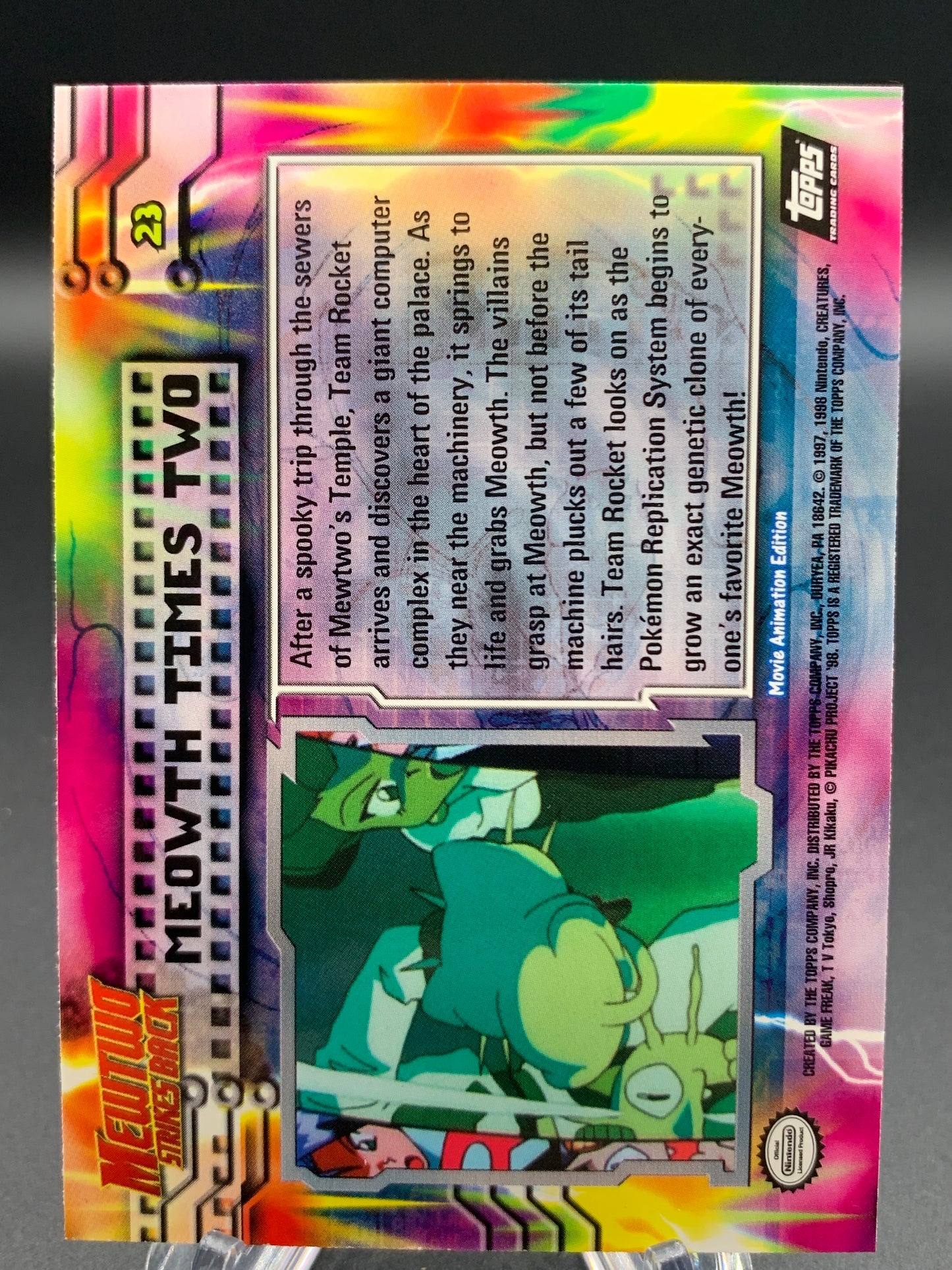 Pokémon TCG: Topps Pokémon Meowth Times Two - #23 - Mewtwo Strikes Back Movie Animation Edition