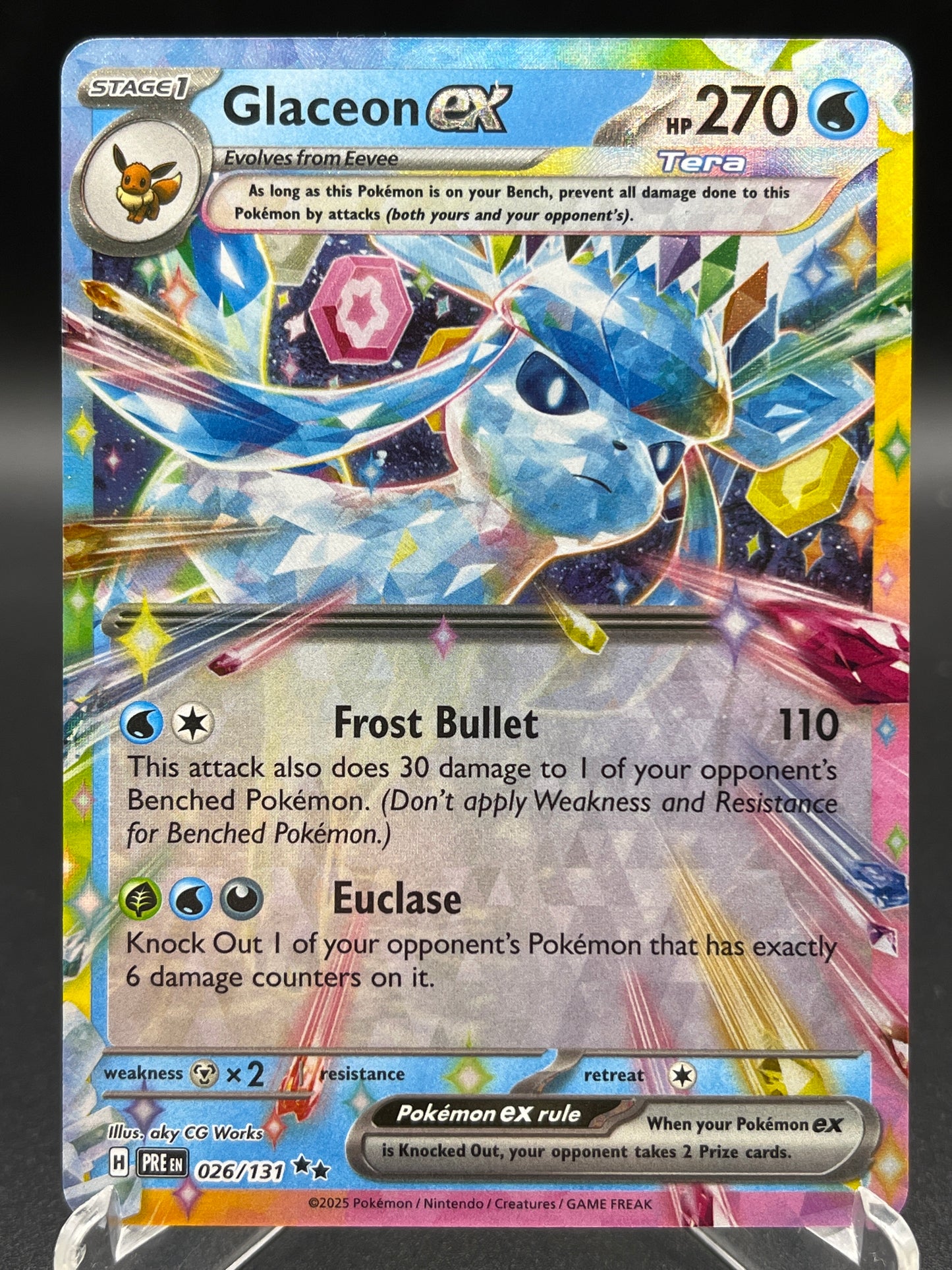 Pokémon TCG: 2025 Glaceon ex  026/131 SV: Prismatic Evolutions
