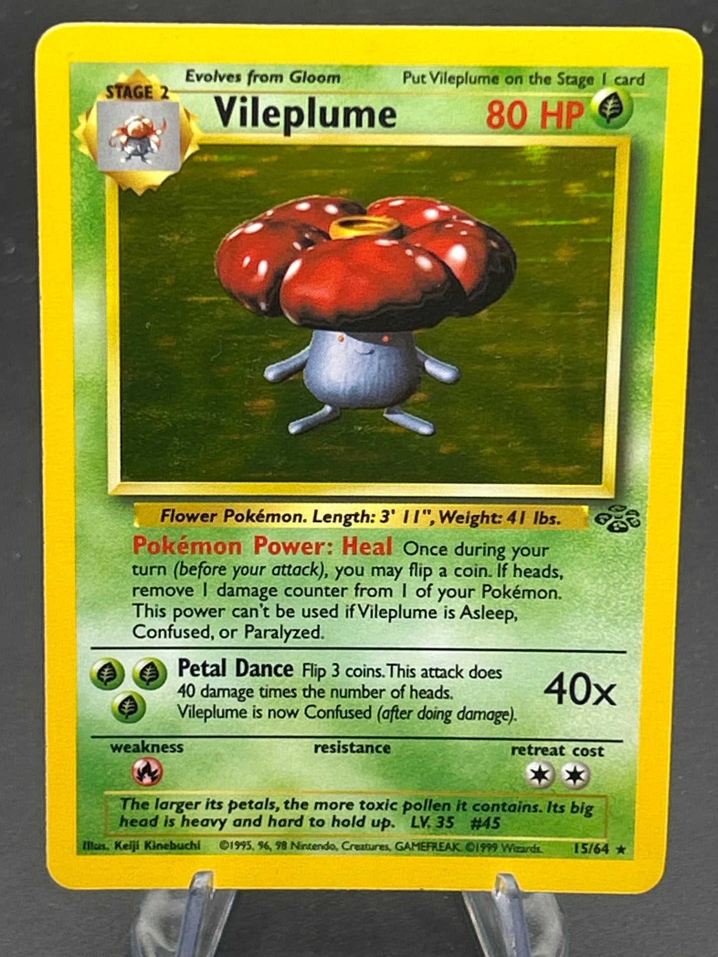Pokémon TCG: 1999 - Vileplume 15/64 - Jungle - Unlimited Holo - DMG