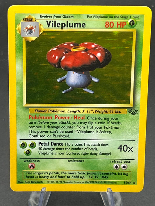 Pokémon TCG: 1999 - Vileplume 15/64 - Jungle - Unlimited Holo - DMG