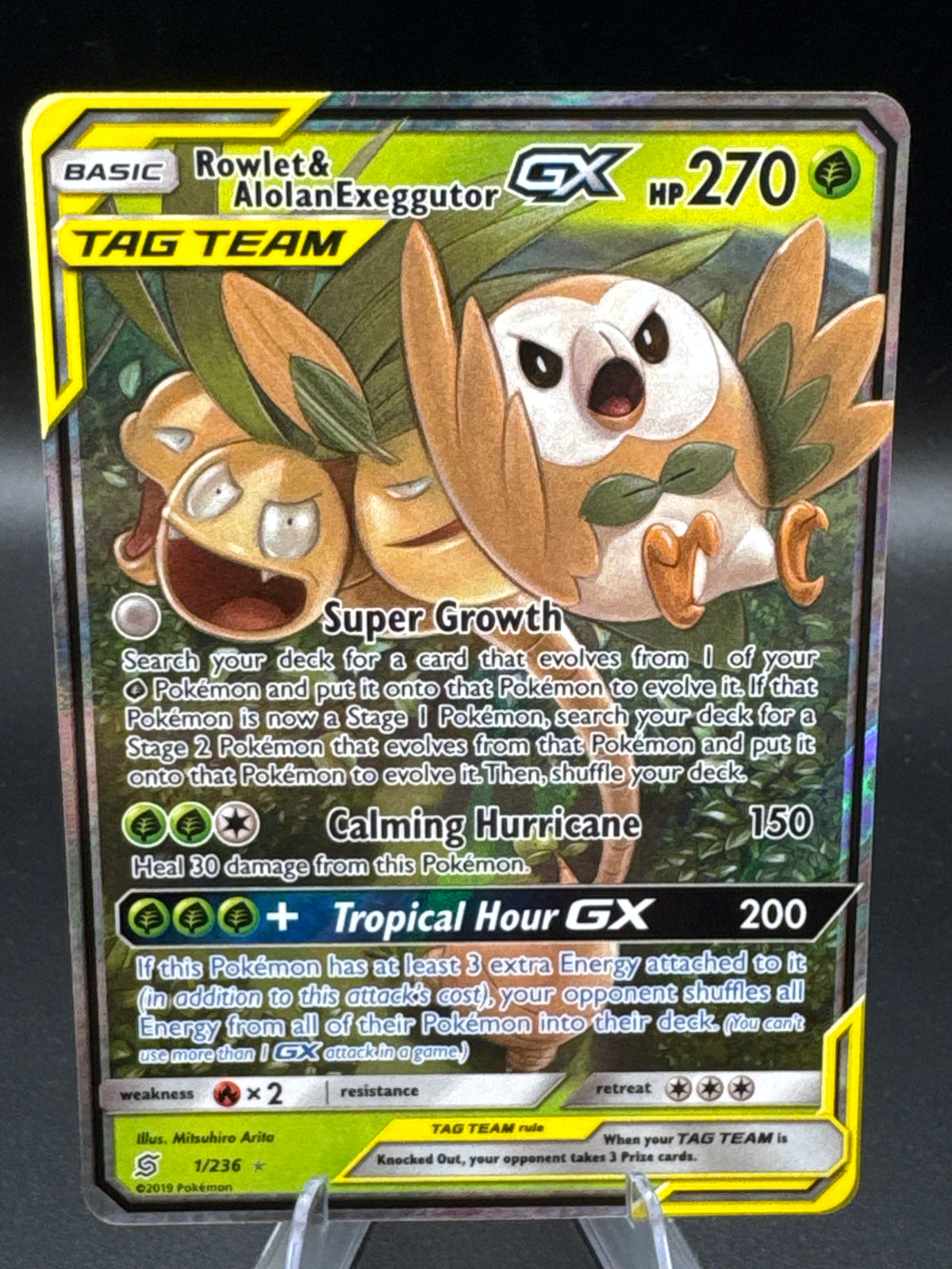 Pokémon TCG: 2019 Rowlet & Alolan Exeggutor GX - 1/236 - S&M: Unified Minds