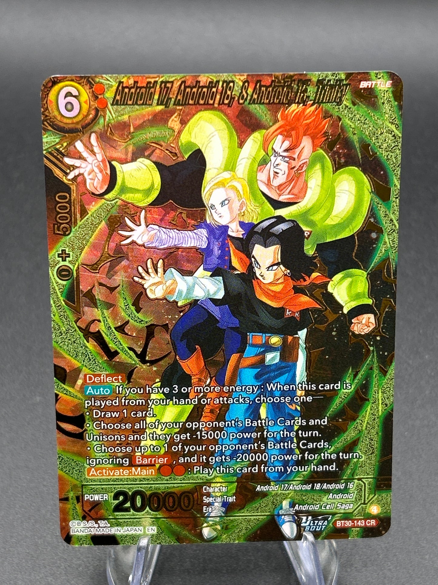 Dragon Ball TCG: 2026 Android 17, Android 18, & Android 16, Trinity - Three Glorious Fighters (BT30-143 CR)