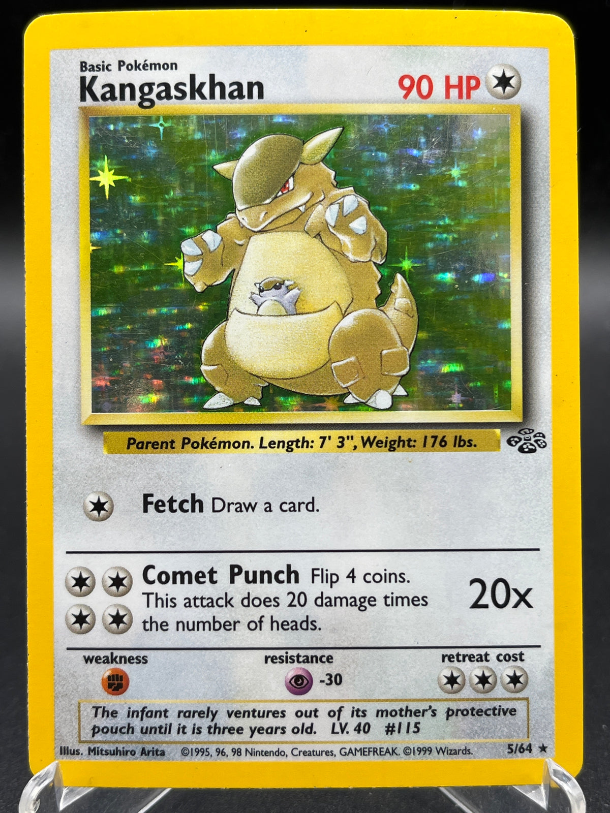 Pokémon TCG: 1999 Kangaskhan 5/64 Jungle Holo (Damaged)