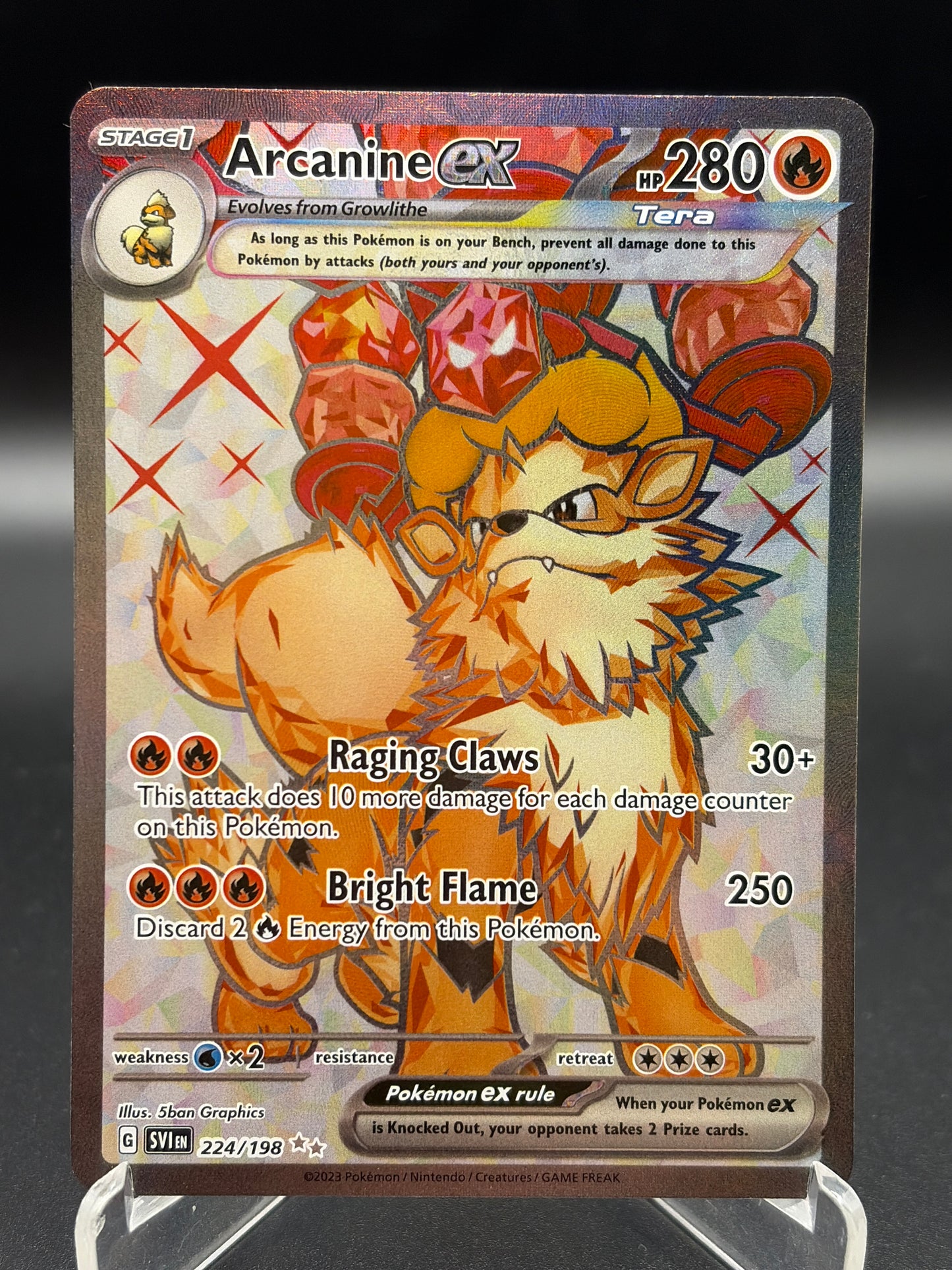 Pokémon TCG: 2023 Arcanine ex 224/198 SV: Scarlet & Violet Base Set