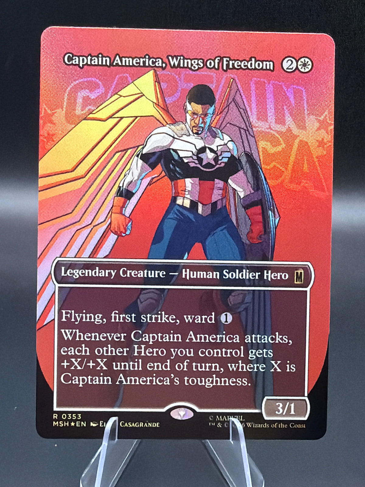 MTG TCG: 2026 Captain America, Super-Soldier (Borderless) Foil - 0353 - Marvel Super Heroes (MSH)