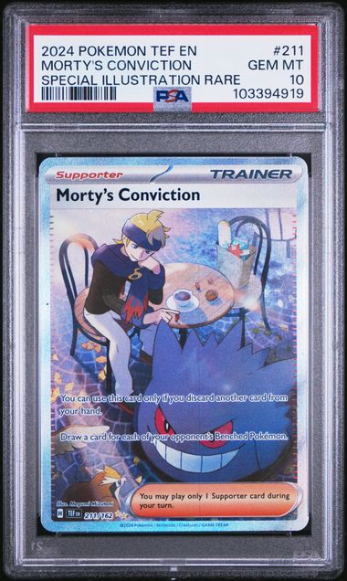 PSA 10 Pokemon TCG 2024 Morty’s Conviction-  211/162 S&V - Temporal Forces