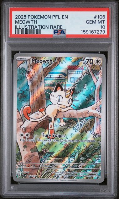PSA 10 Pokémon TCG: 2025 Meowth - 106/094 - PFL: Phantasmal Flames