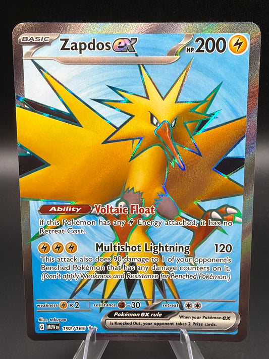 Pokémon TCG: 2023 Zapdos ex - 192/165 - SV: Scarlet and Violet 151