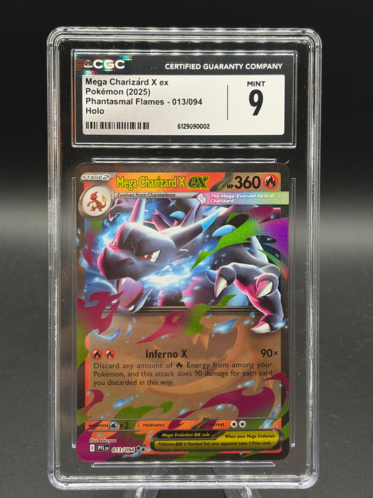 CGC 9 Pokémon TCG: 2025 Mega Charizard X ex - 013/094 - PFL: Phantasmal Flames