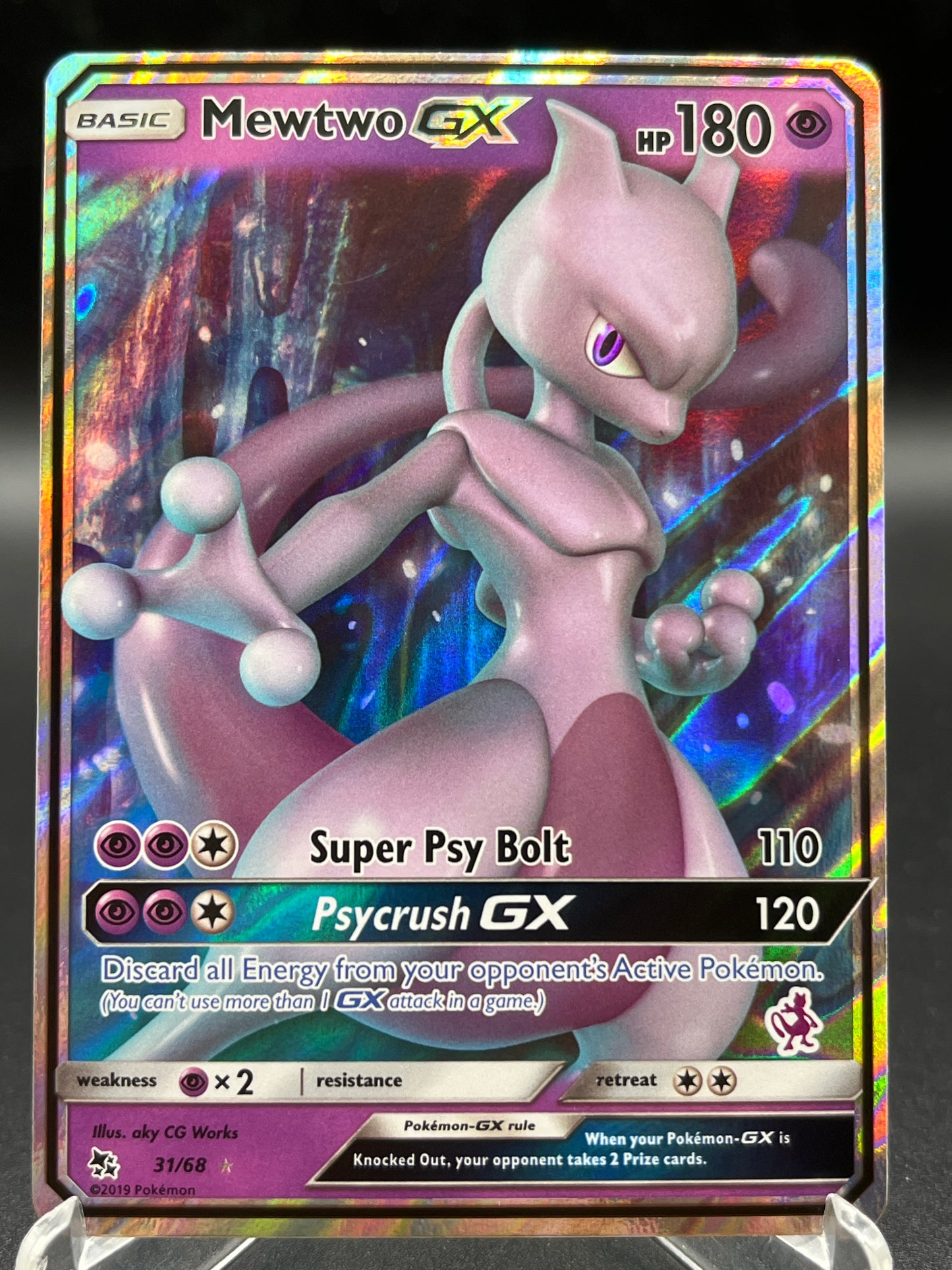 Pokémon TCG: 2019 Mewtwo GX 31/68 (Mewtwo Stamped) - Battle Academy