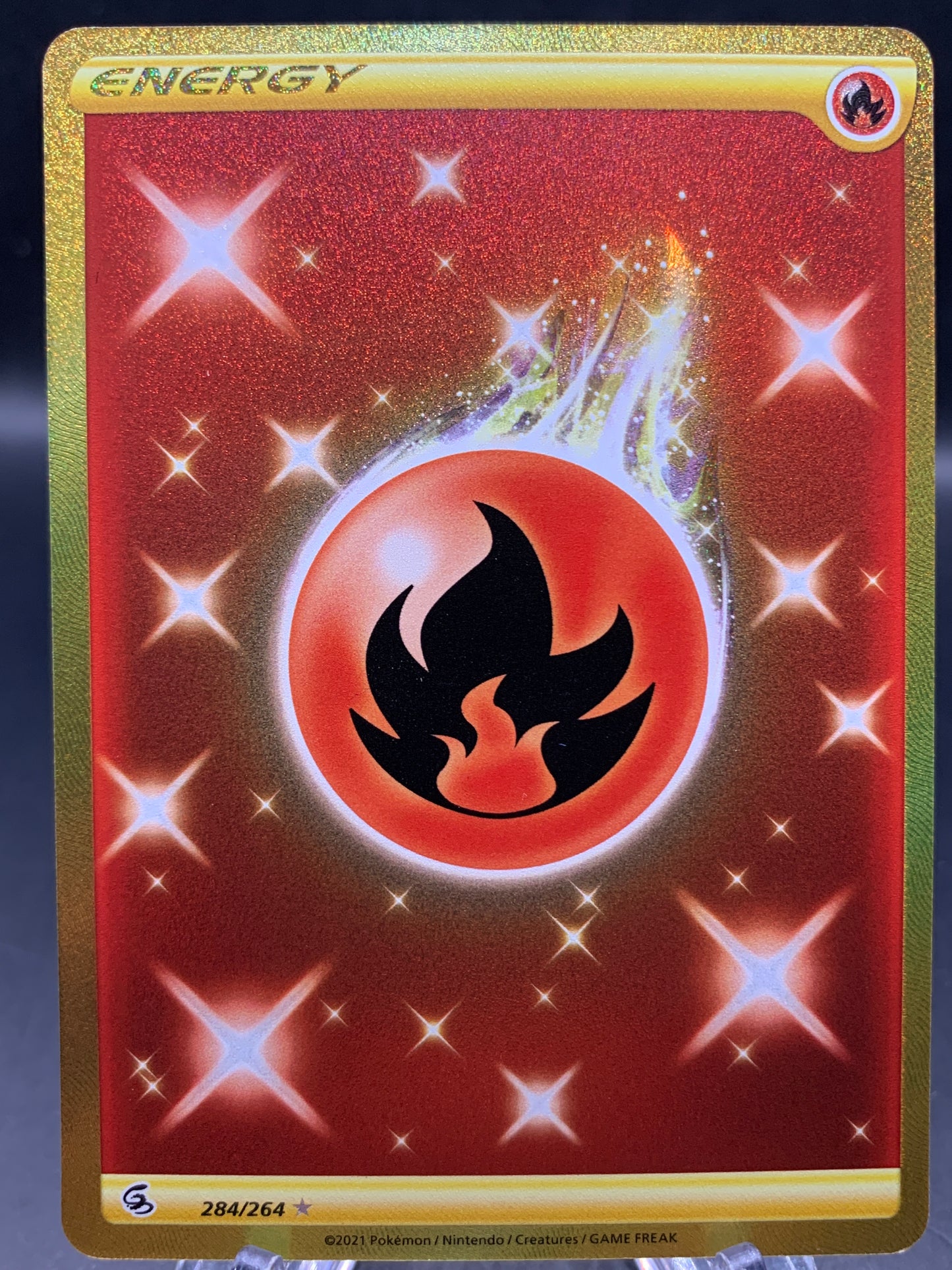 Pokémon TCG: 2021 Gold Fire Energy - 284/264 - SWSH08: Fusion Strike