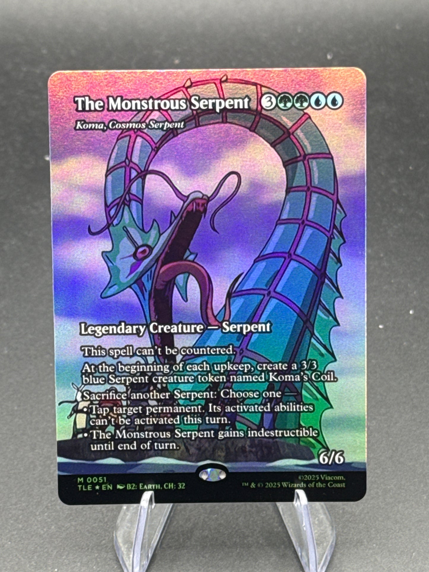 MTG TCG: The Monstrous Serpent - Koma, Cosmos Serpent  M 0051 (Borderless) - Avatar: The Last Airbender: Eternal-Legal