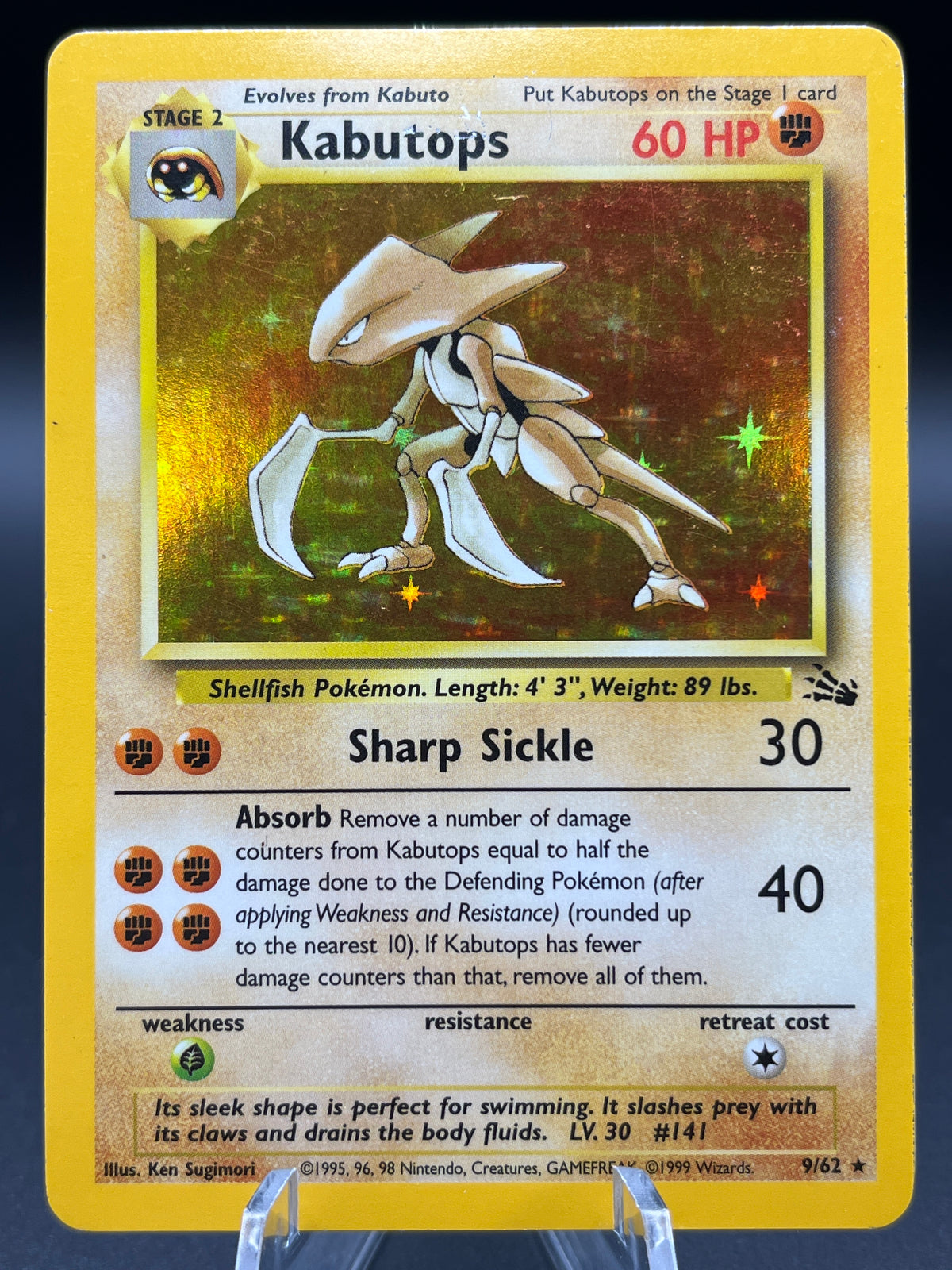 Pokémon TCG: 1999 Kabutops - 9/62 - Fossil Unlimited Holo