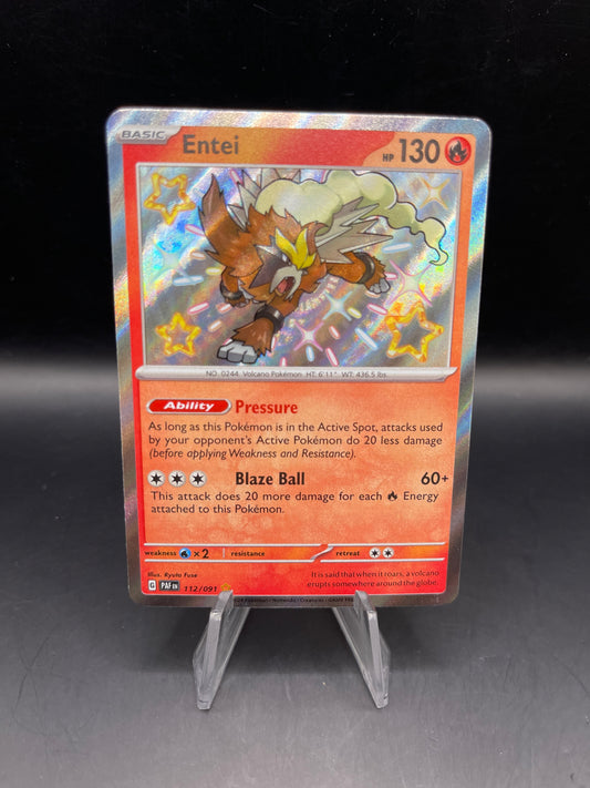 Pokémon TCG: 2024 Entei 112/091 S&V Paldean Fates Baby Shiny