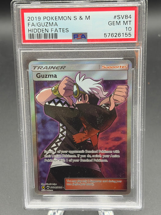 PSA 10 Pokémon TCG: 2019 POKEMON SUN & MOON HIDDEN FATES #SV84 FA/GUZMA HIDDEN FATES