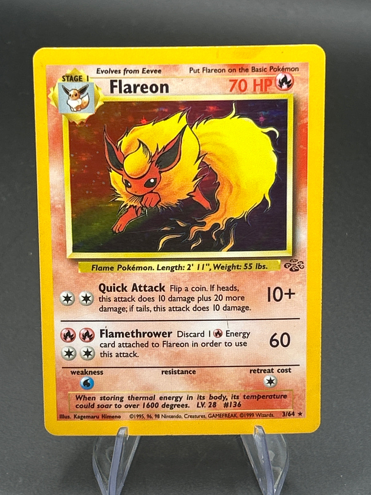 Pokémon TCG: 1999 - Flareon 3/64 - Jungle Unlimited Holo - HP