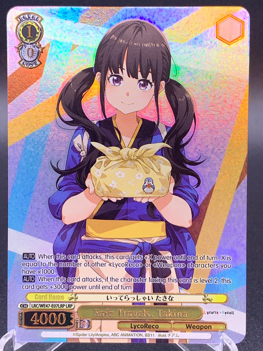 Weiss Schwarz TCG: Safe Travels, Takina LRC-WE47-E07LRP LRP : Lycoris Recoil