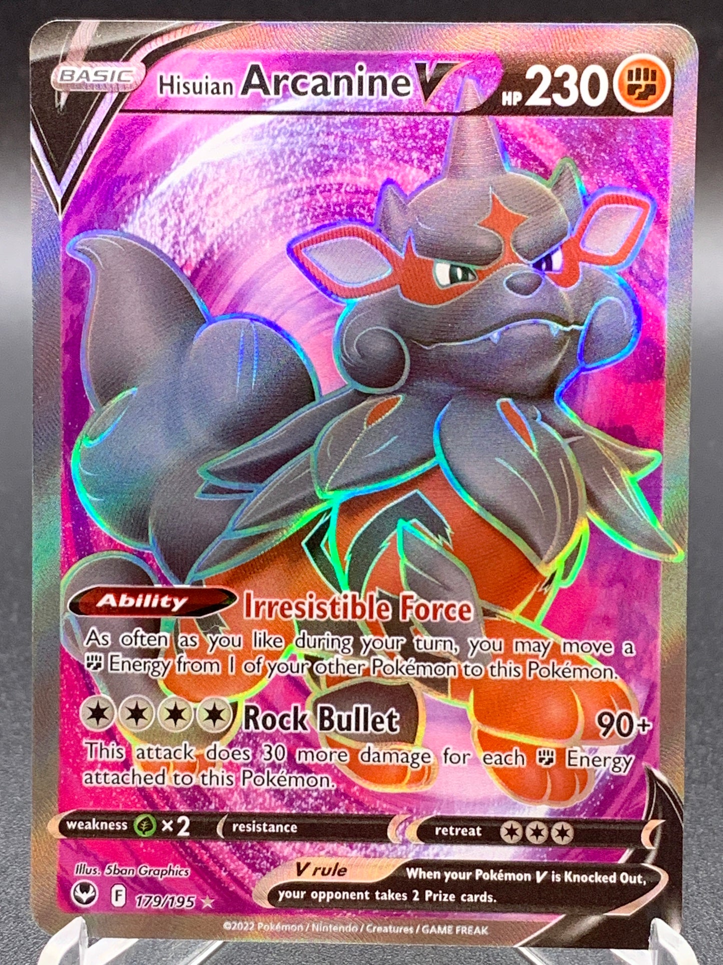 Pokémon TCG: 2022 Hisuian Arcanine V 179/195 SWSH: Silver Tempest