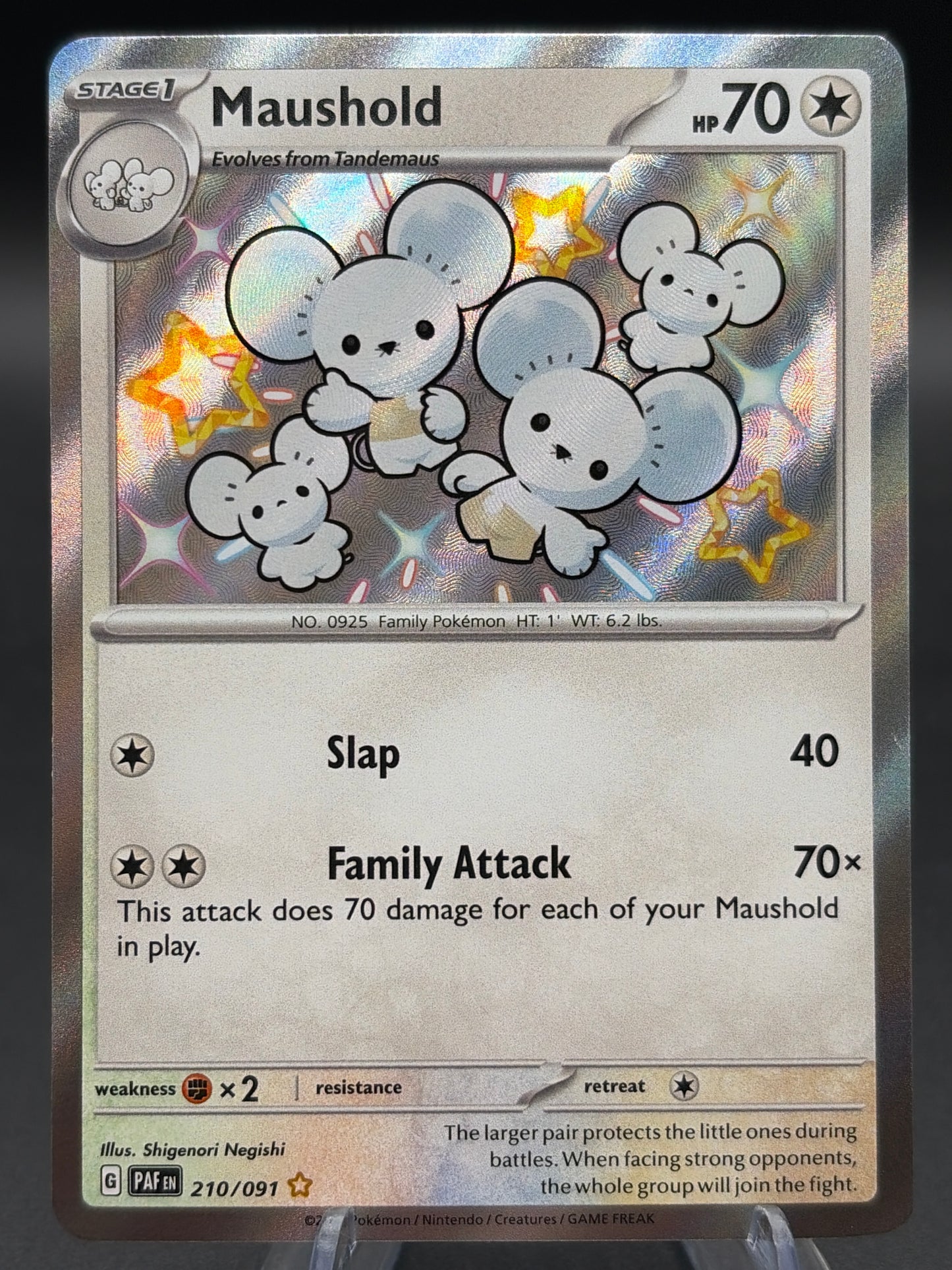 Pokémon TCG: 2024 Maushold 210/091 S&V Paldean Fates Baby Shiny