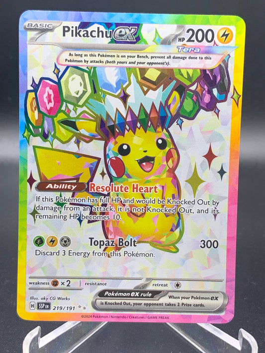 Pokémon TCG: 2024 Pikachu Ex 219/191  S&V: Surging Sparks