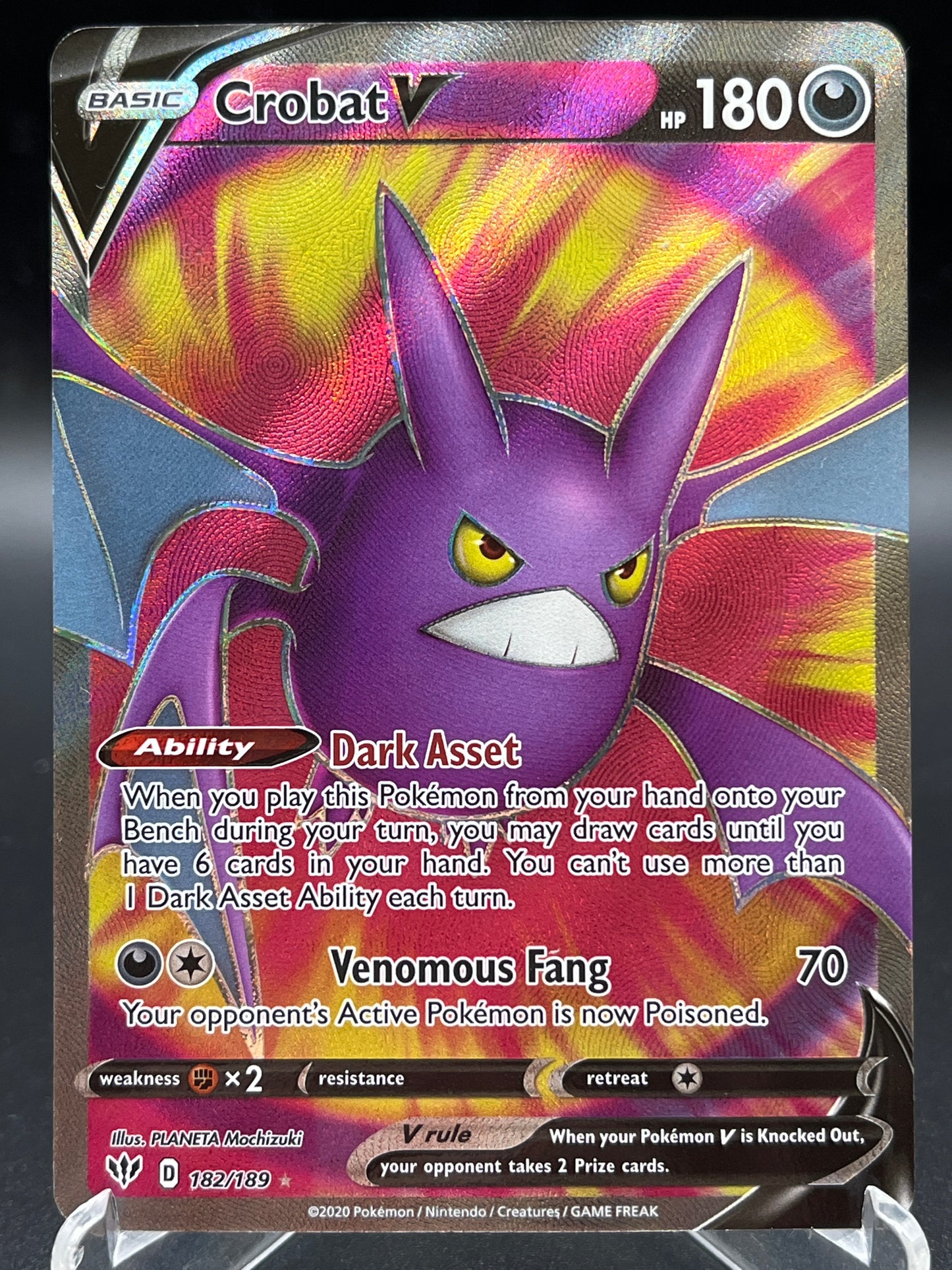 Pokémon TCG: 2020 Crobat V (Full Art) 182/189 - SWSH03: Darkness Ablaze