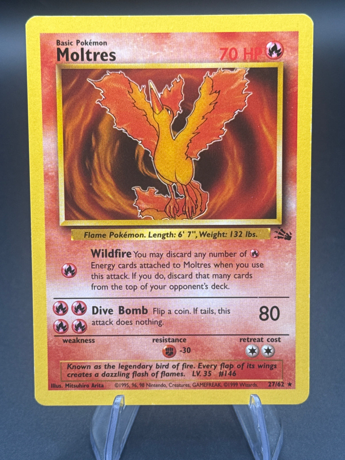 Pokémon TCG: 1999 Moltres 27/62 Fossil Non-Holo Rare