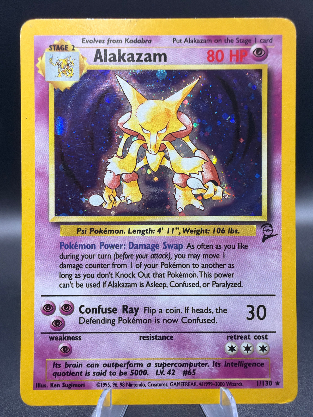 Pokémon TCG: 2000 Alakazam 1/130 Base Set 2 Holo