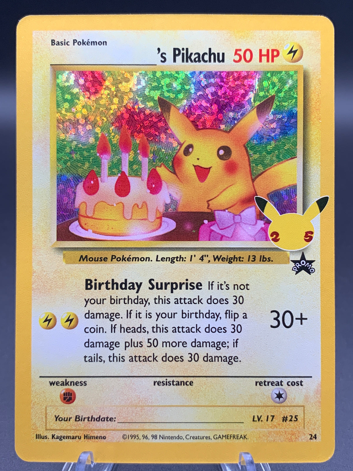 Pokémon TCG: 2021 ______'s (Birthday) Pikachu - #24 - SWSH: Celebrations Classic Collection