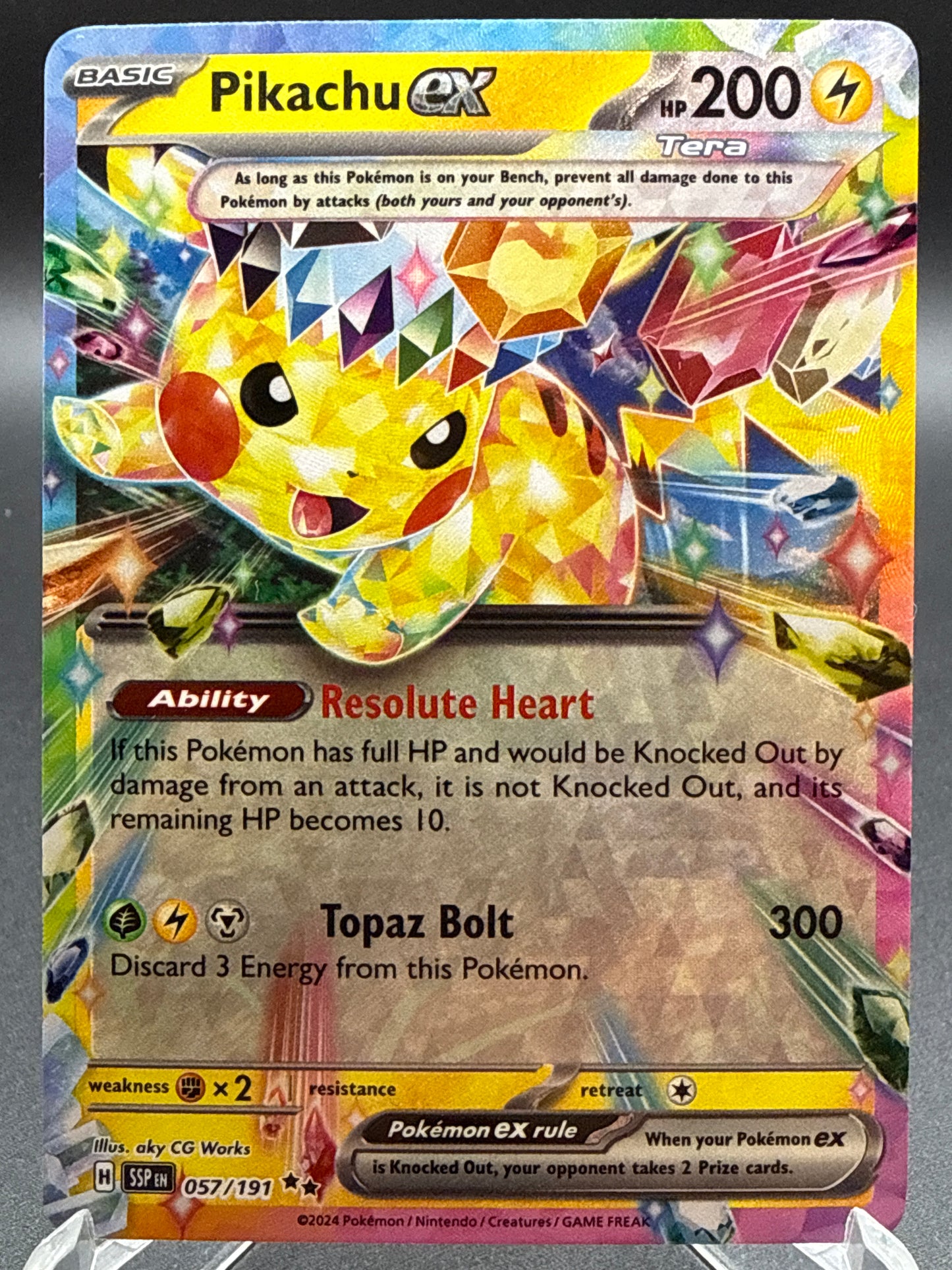 Pokémon TCG: 2024 Pikachu ex - 057/191 - SV08: Surging Sparks