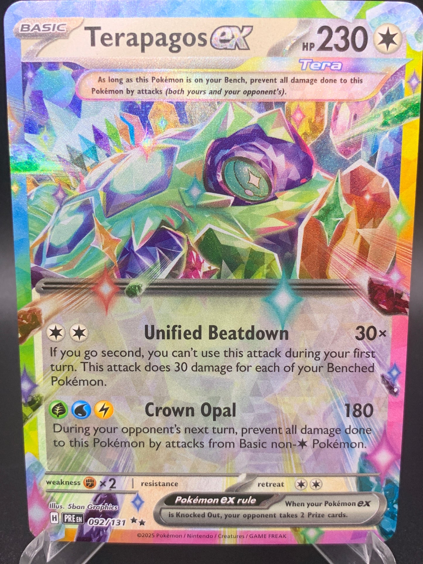 Pokémon TCG: 2025 Terapagos ex 092/131 SV: Prismatic Evolutions
