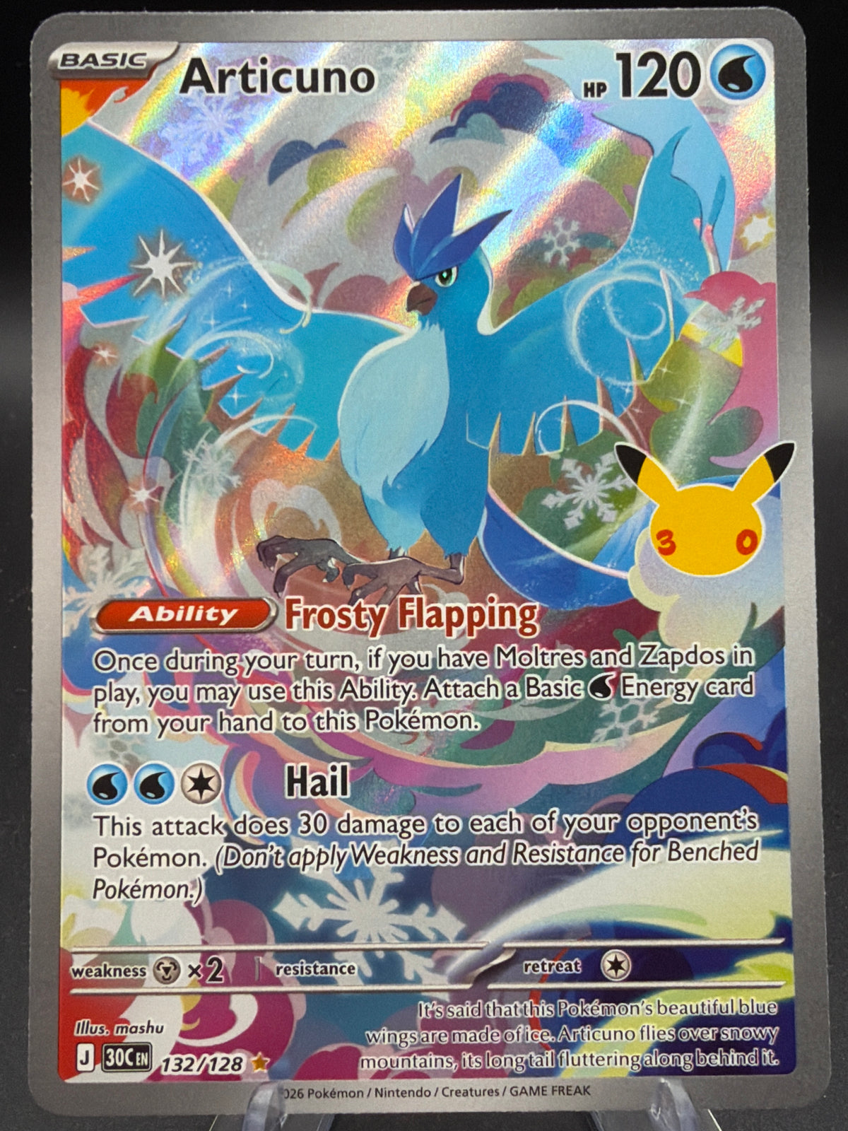 Pokémon TCG: 2026 Articuno 132/128 - ME: 30th Celebration Classic Collection (30C)