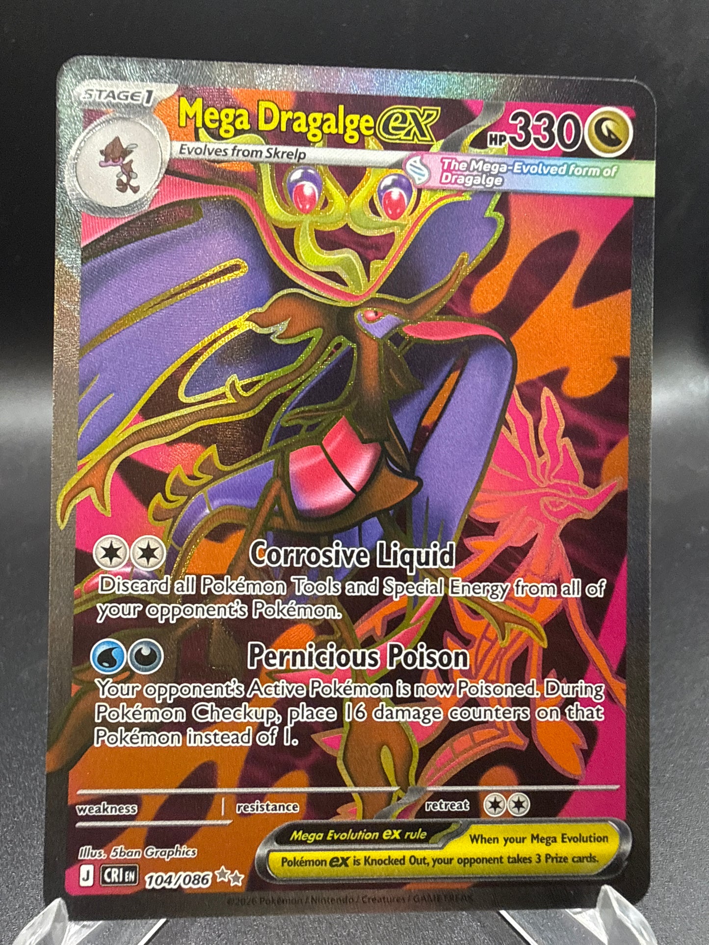 Pokemon TCG: 2026 Mega Dragalge ex - 104/086 - ME04: Chaos Rising