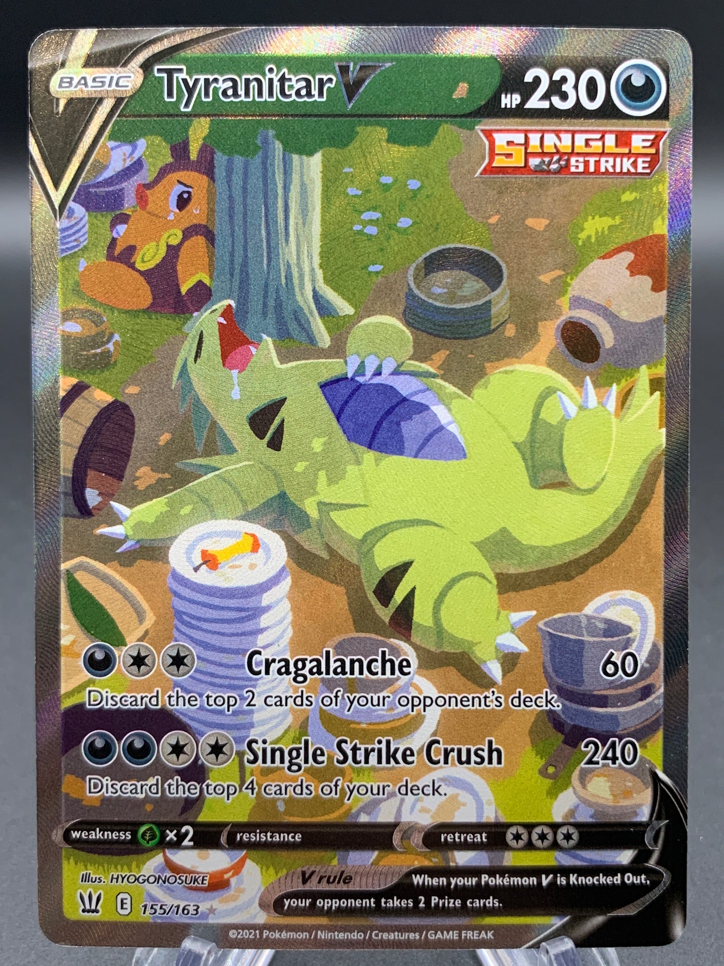 Pokémon TCG: 2021 Tyranitar V - 155/163 - SWSH: Battle Styles Alt Art