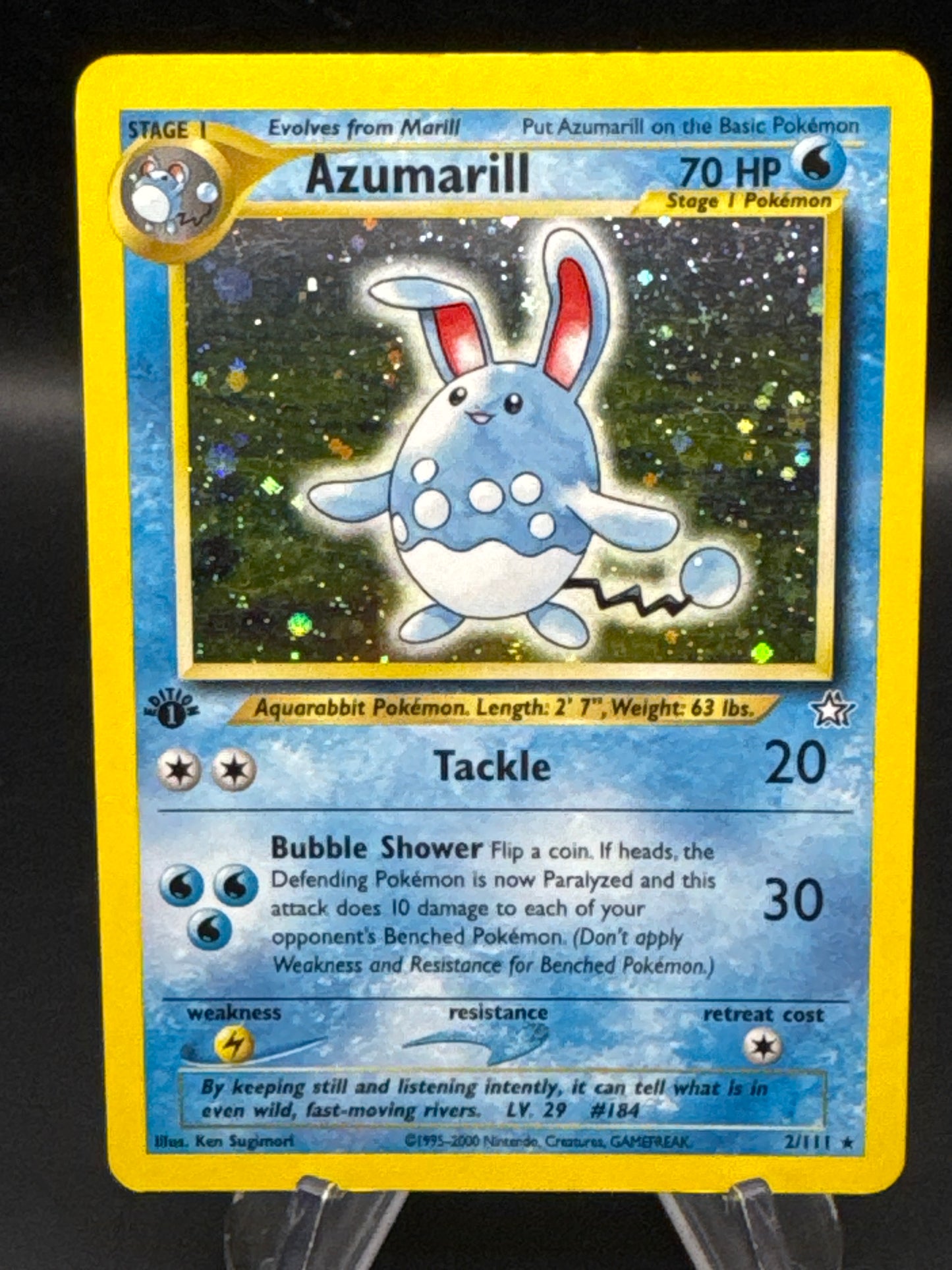 Pokémon TCG: 2000 1st Edition Azumarill - 2/111 - Neo Genesis Holo
