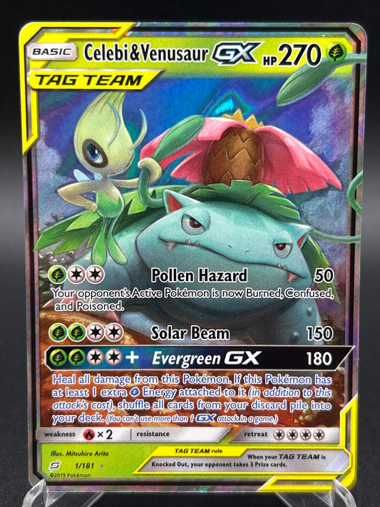 Pokémon TCG: 2019 Celebi & Venusaur GX 1/181 SM: Team Up