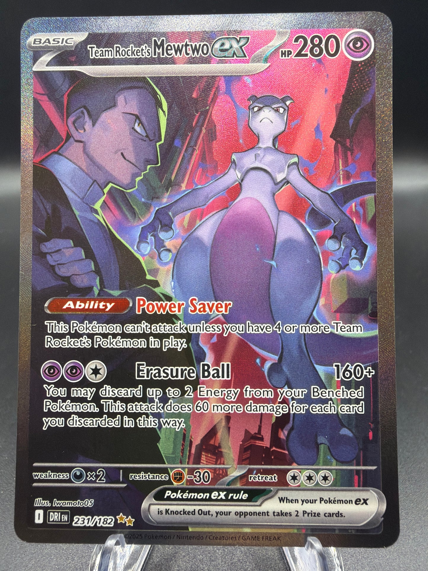 Pokémon TCG: 2025 Team Rocket's Mewtwo ex 231/182 SV: Destined Rivals